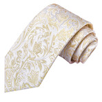 Wyatt Handcrafted Silk Tie // White + Gold