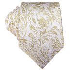Wyatt Handcrafted Silk Tie // White + Gold