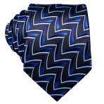 Ethan Handmade Silk Tie // Black + Blue