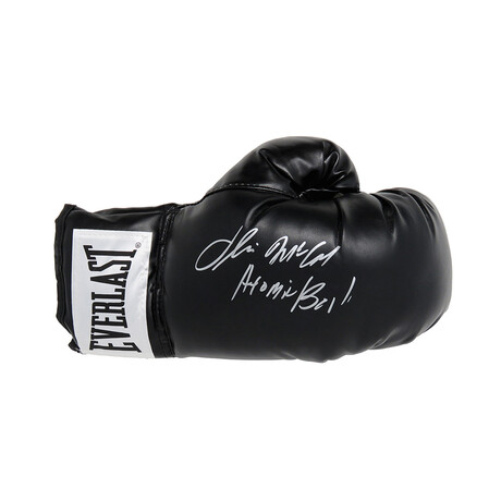 Oliver McCall // Signed Everlast Black Boxing Glove // "Atomic Bull" Inscription