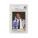 Tony Tucker // Signed 1991 All World Boxing Trading Card #125 // "TNT" Inscription // Beckett Encapsulated