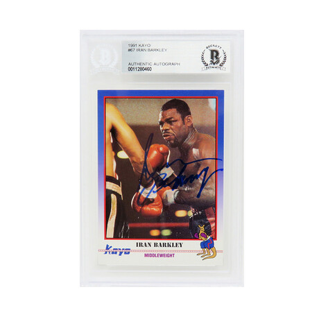 Iran Barkley // Signed 1991 Kayo Boxing Trading Card #67 (Beckett Encapsulated)