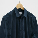 Kellen Casual Slim Fit Poplin Shirt // Navy (Small)