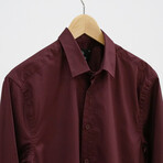 Tucker Casual Slim Fit Poplin Shirt // Burgundy (Small)