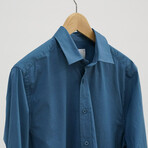 Cameron Casual Slim Fit Poplin Shirt // Blue (Small)