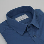 Cameron Casual Slim Fit Poplin Shirt // Blue (Small)