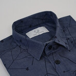 Pisa Slim Fit Shirt // Dark Blue (Small)