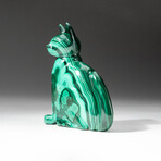 Genuine Polished Hand Carved Malachite Cat