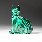 Genuine Polished Hand Carved Malachite Cat