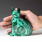 Genuine Polished Hand Carved Malachite Cat