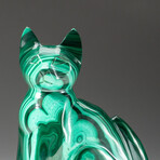 Genuine Polished Hand Carved Malachite Cat