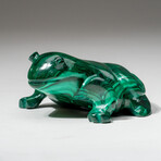 Genuine Polished Hand Carved Malachite Frog