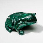 Genuine Polished Hand Carved Malachite Frog