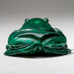 Genuine Polished Hand Carved Malachite Frog