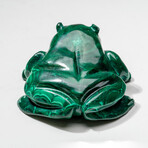 Genuine Polished Hand Carved Malachite Frog