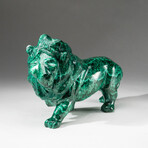 Genuine Polished Hand Carved Malachite Lion