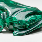 Genuine Polished Hand Carved Malachite Frog