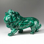 Genuine Polished Hand Carved Malachite Lion