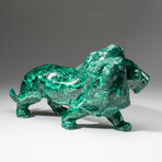 Genuine Polished Hand Carved Malachite Lion