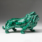 Genuine Polished Hand Carved Malachite Lion