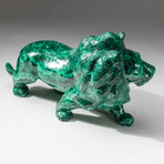 Genuine Polished Hand Carved Malachite Lion