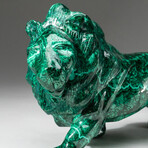 Genuine Polished Hand Carved Malachite Lion