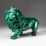 Genuine Polished Hand Carved Malachite Lion