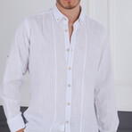 Plated Button Down Shirt // White (S)