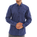 Troy Button-Up Shirt // Dark Blue + Sax (Small)