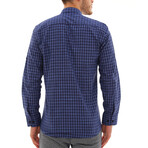 Troy Button-Up Shirt // Dark Blue + Sax (Small)