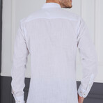 Plated Button Down Shirt // White (S)