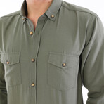 Matteo Button-Up Shirt // Green (Small)