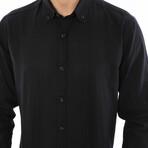 Plated Button Down Shirt // Black (XL)