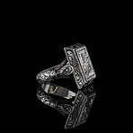 Hand Engraved Rectangle Ring (9)