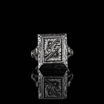 Hand Engraved Rectangle Ring (6.5)