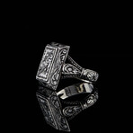 Hand Engraved Rectangle Ring (8.5)