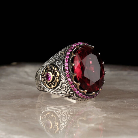 Classy Red Cubic Zirconia Ring (5)