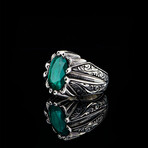 Hand Engraved Emerald Ring (9)