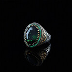 Two Toned Green Stone Ring (8.5)
