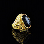 Gold Coated Onyx Ring (5)