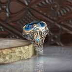 Authentic Blue Topaz Ring (7.5)