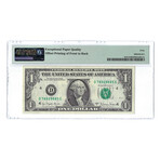 1977A $1 Federal Reserve Note // Offset Printing Error // PMG Certified Extra Fine 40 EPQ Condition