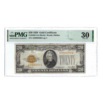 1928 $20 Small Size Gold Certificate // PMG Certified Very Fine 30 Condition