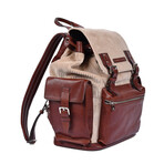 Brunello Cucinelli // Two Tone Backpack // Brown + Beige