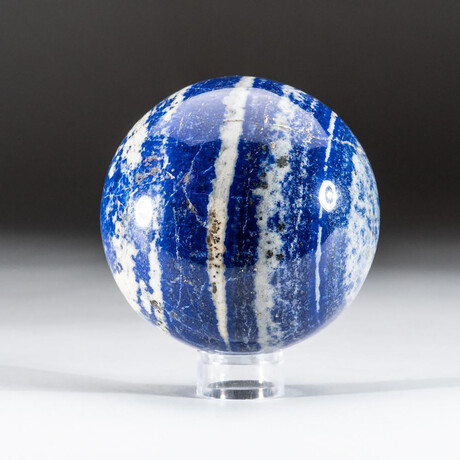 Genuine Polished Lapis Lazuli Sphere + Acrylic Display Stand // 1.8 lb