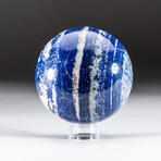 Genuine Polished Lapis Lazuli Sphere + Acrylic Display Stand // 1.8 lb