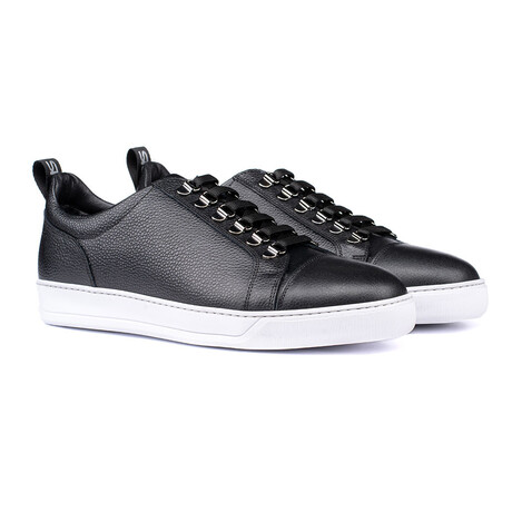 Faro Low Top Leather Sneakers // Black (Euro: 40)