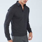 Charles Long Sleeve Polo Shirt // Black (Small)