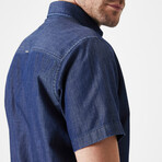 Camilot Button Down Shirt // Navy (Small)