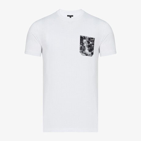 Colleg T-Shirt // White + Gray Pocket (Small)